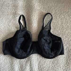 Vintage Valentino Intimo Bra Sexy Black Lace Underwire Unlined Bow